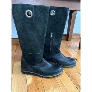 Sorel Wicked Tall Black leather and suede boots